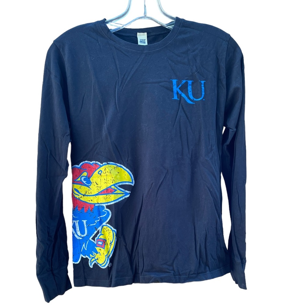 Step Ahead Sportswear KU Jayhawk Long Sleeve Crew Neck Tee Ladies size Medium